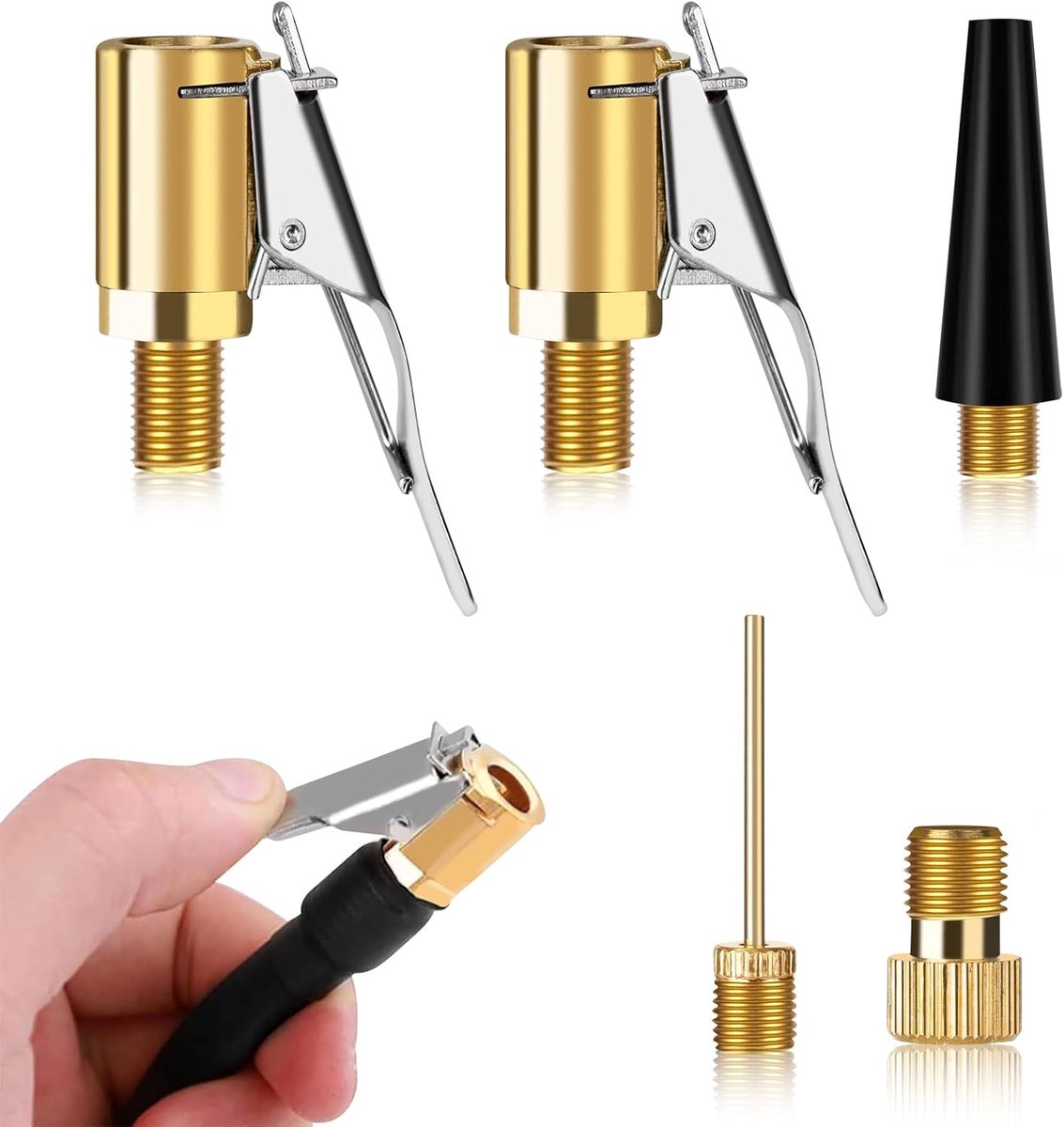 5-in-1 ventieladapter set voor Bosch EasyPump - Compatibel met autobanden, fietsen en ballen - 5 stuks multifunctionele adapters - Luchtpompaccessoires voor auto, motor, opblaasboot
