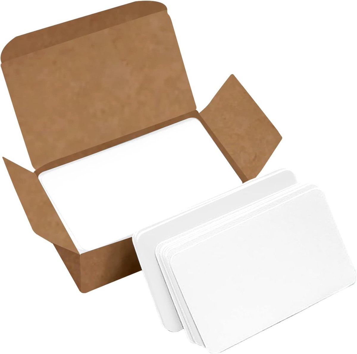 300 kleine lege kaarten kleur karton studie flashkaarten, 3,5 x 2 inch indexkaarten, ongecontroleerd met afgeronde hoeken (wit, 300/Pack)