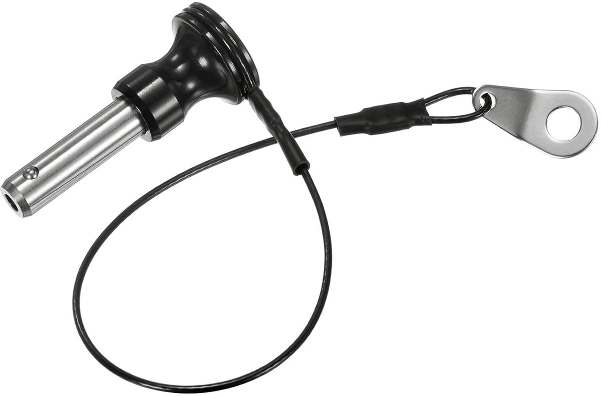 METERXITY Ball Locking Pin, 5/16" [8mm] diameter, 25/32 [20mm] gebruikslengte drukknop-snelspanpennen met sleutelkoord [304 roestvrij staal]