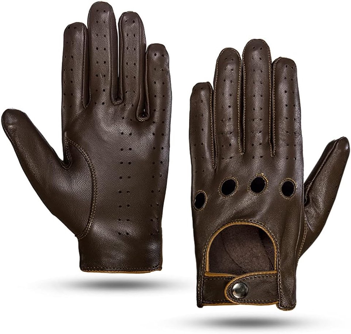 Handschoenen van leer met touchscreen, ongevoerd - - Large