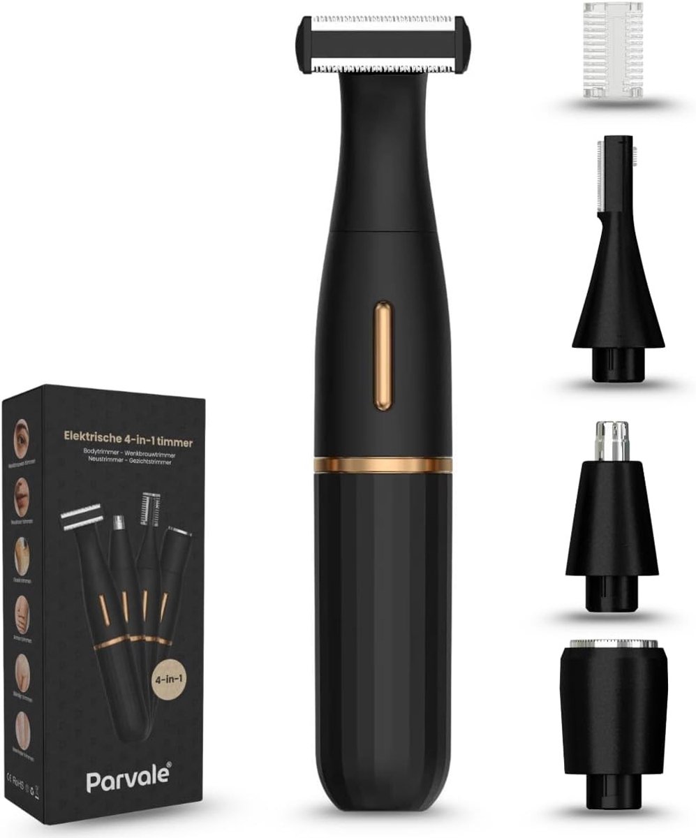 4-in-1 Bodygroomer Trimmer - Zwart - Precisietrimmen - Oplaadbaar 30 Trimbeurten - Voor Dames