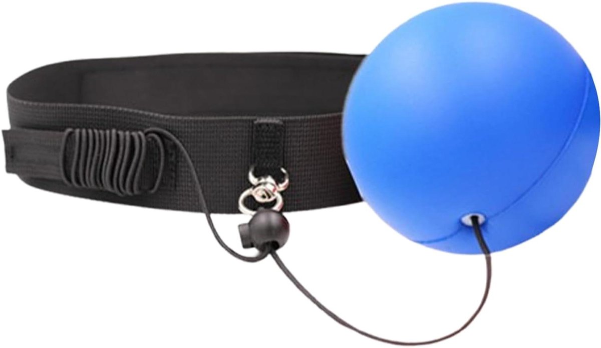 Boksbal Hoofdband - Reflex Bal Boksen - Reactievermogen Verbeteren - Hand-Oog Coördinatie - Verstelbaar 46-60cm - Blauw
