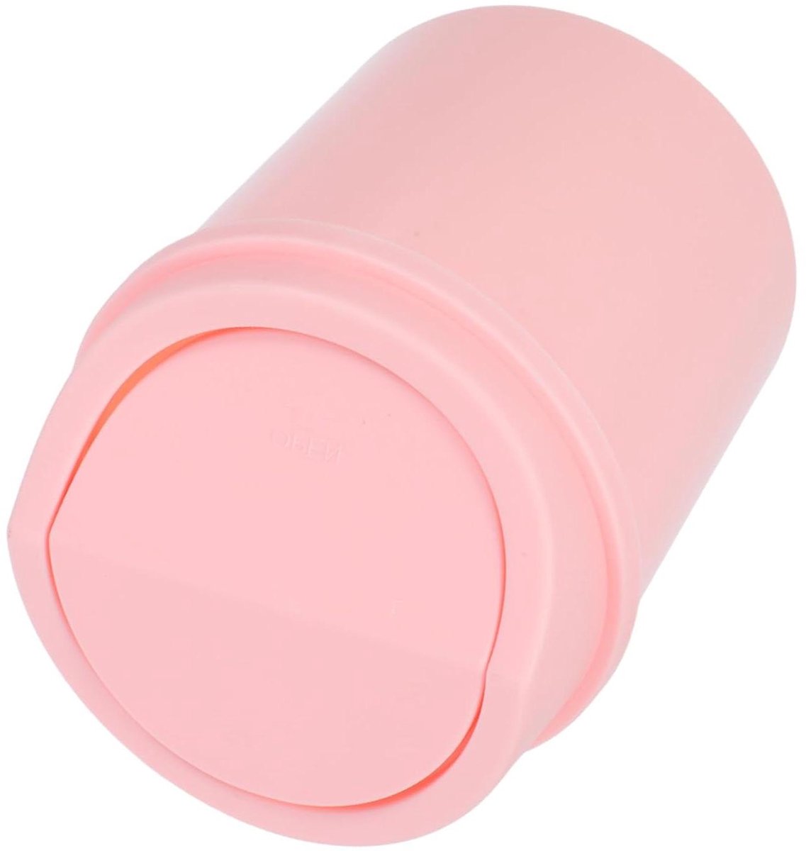 Prullenbak Mini Bureau - Afvalbak Tafel - Kantoor Organisatie - Draaideksel - 16.5 cm - Roze