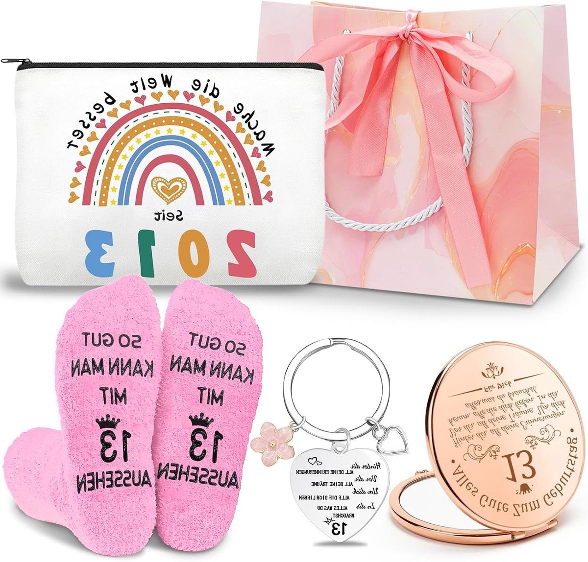 Verjaardagscadeau Set - Meisjes Cadeaupakket - Vieren Speciale Dag - Inclusief Make-uptas - 20 x 15 x 2 cm - Roze