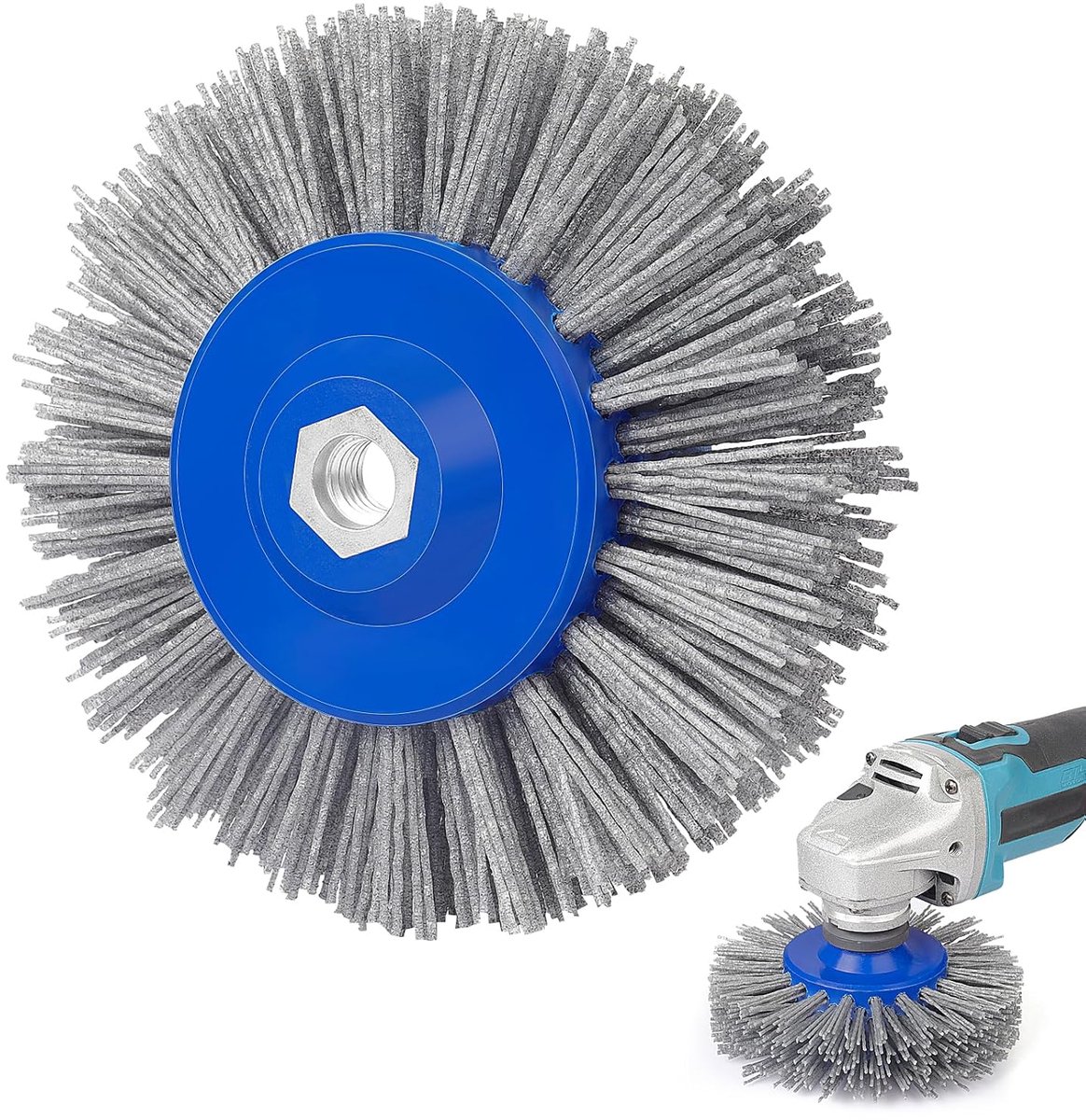 Sanding brush grit 60 nylon polishing machine brush 150mm M14 - ShopVlot