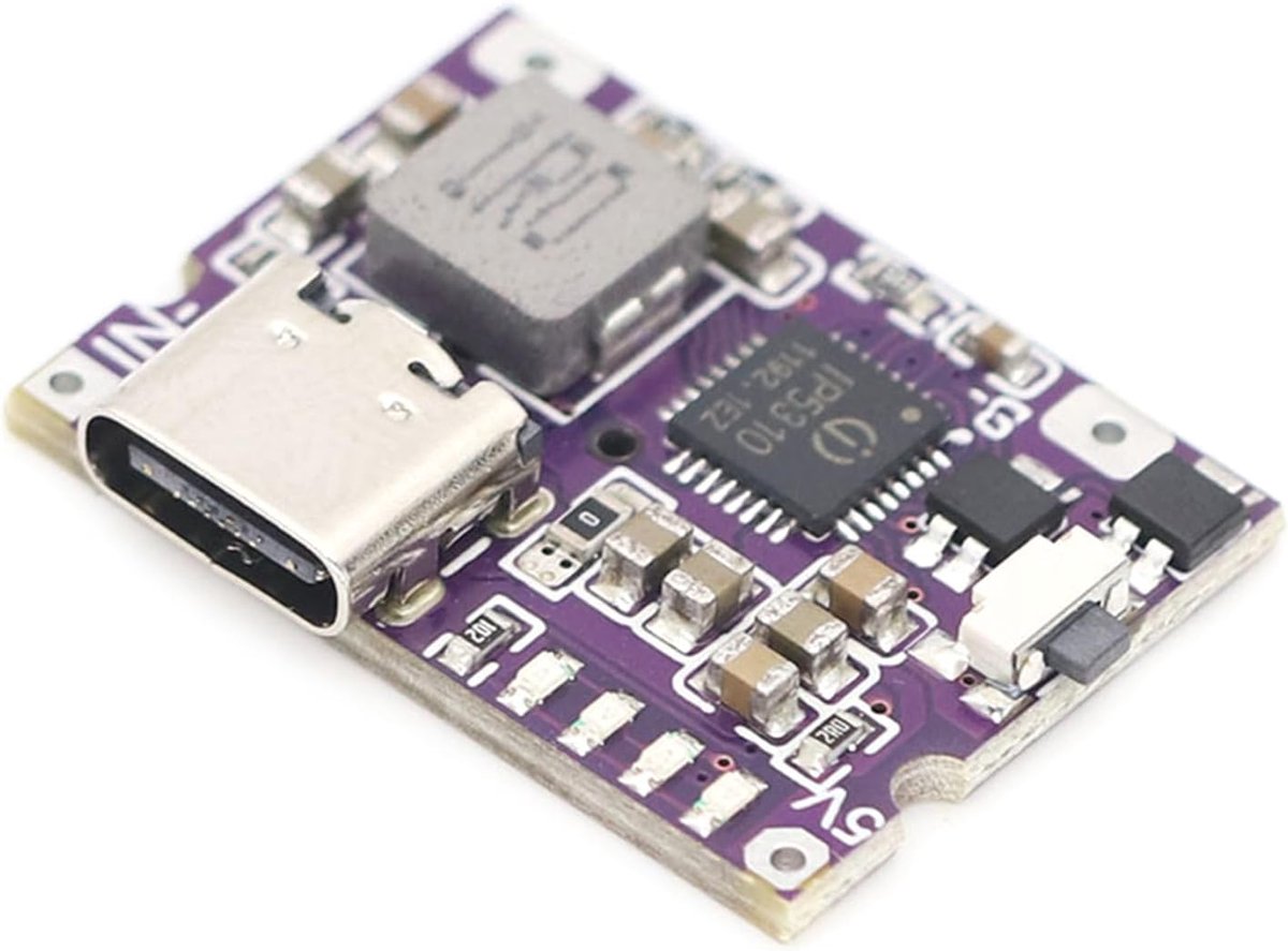 SnelShoppen - Type C/USB 5V 3.1A Oplaadmodule Lithium Batterij Oplader Circuit Bord met Bescherming en LED Indicator