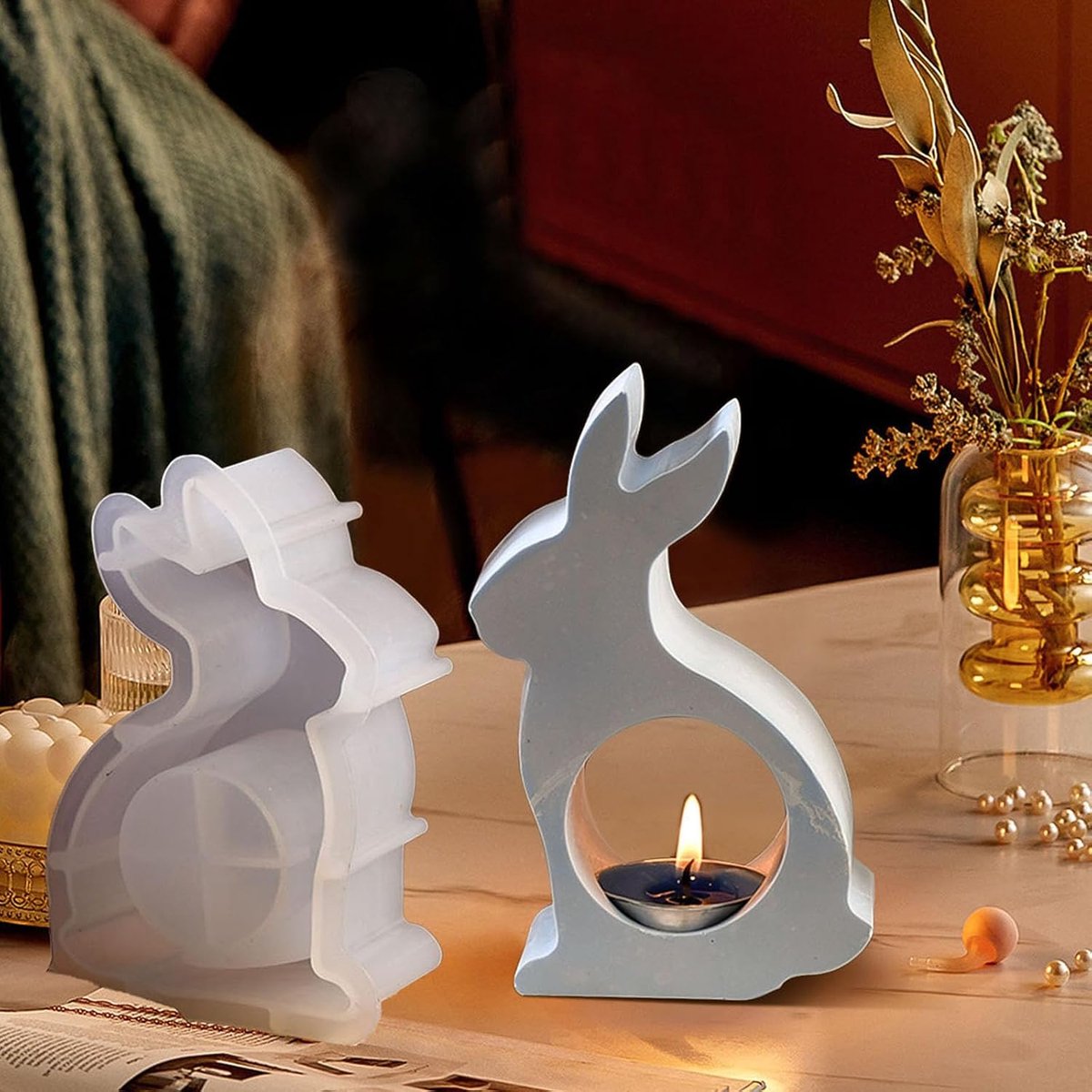Easter Bunny Silicone Shape Easter Bunny Candles Easter Silicone Mould for Candles Easter Bunny for Making Scented - ShopVlot