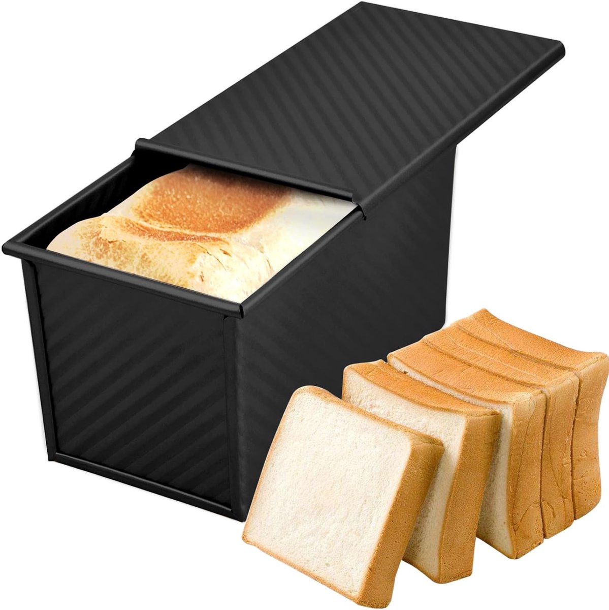 Broodbakvorm met Deksel 450 g - Rectangular - Antiaanbaklaag - Perfect voor Vers Brood - ShopVlot