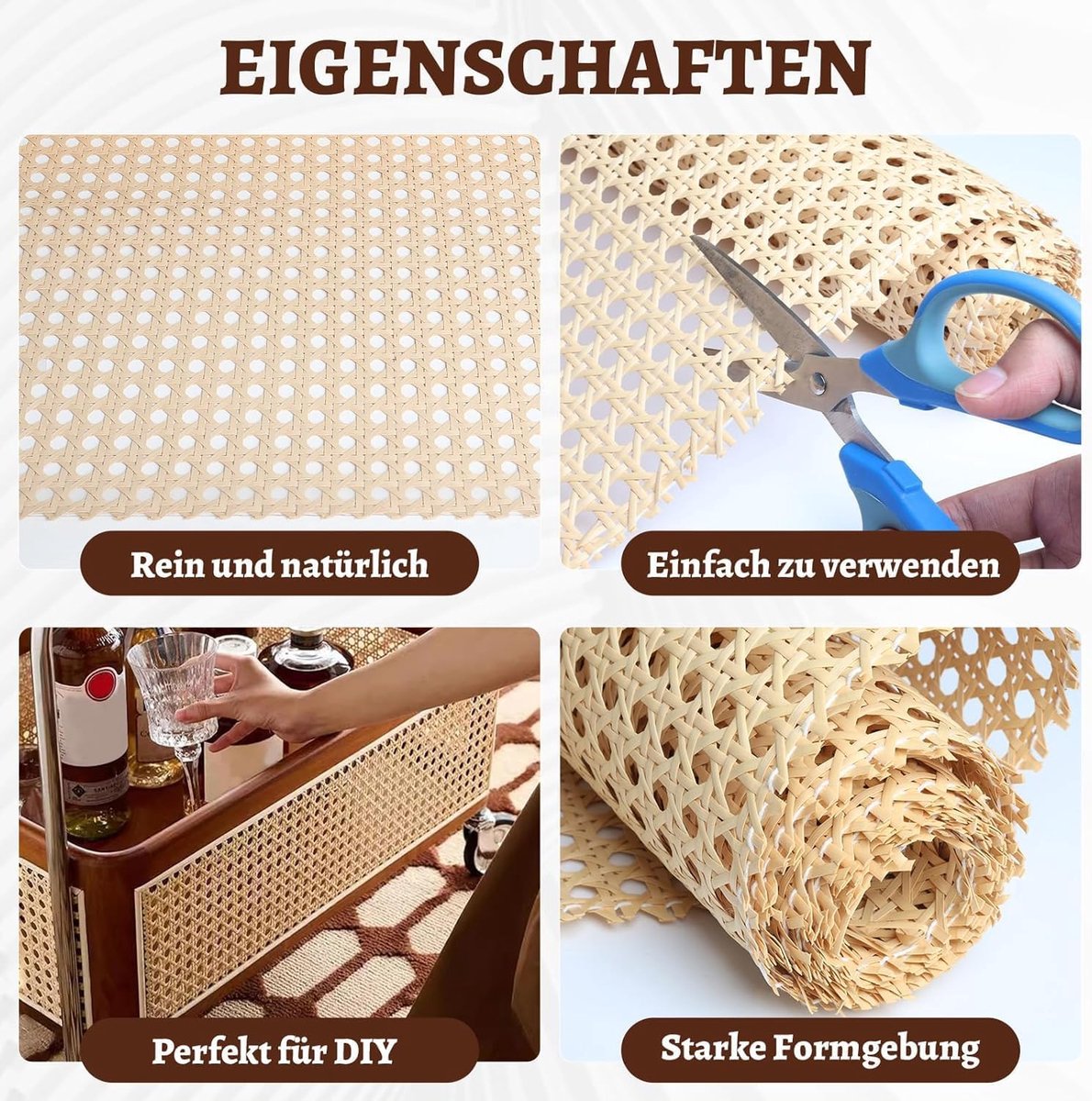 Rieten buis 40 x 200 cm - Waterproof PE rattan - Schimmelbestendig - Perfect voor handgemaakte meubels - SnelShoppen