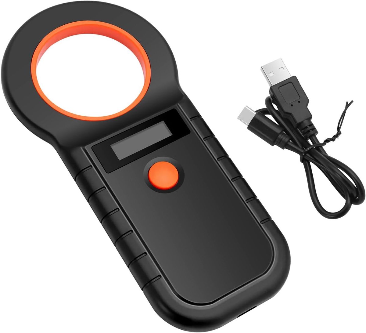 SnelShoppen - Pet Microchip Scanner - Draagbare Pet Chip Reader met OLED Scherm - Oplaadbare Dieren Chip Lezer voor EMID/FDX - B (ISO 11784/11785)