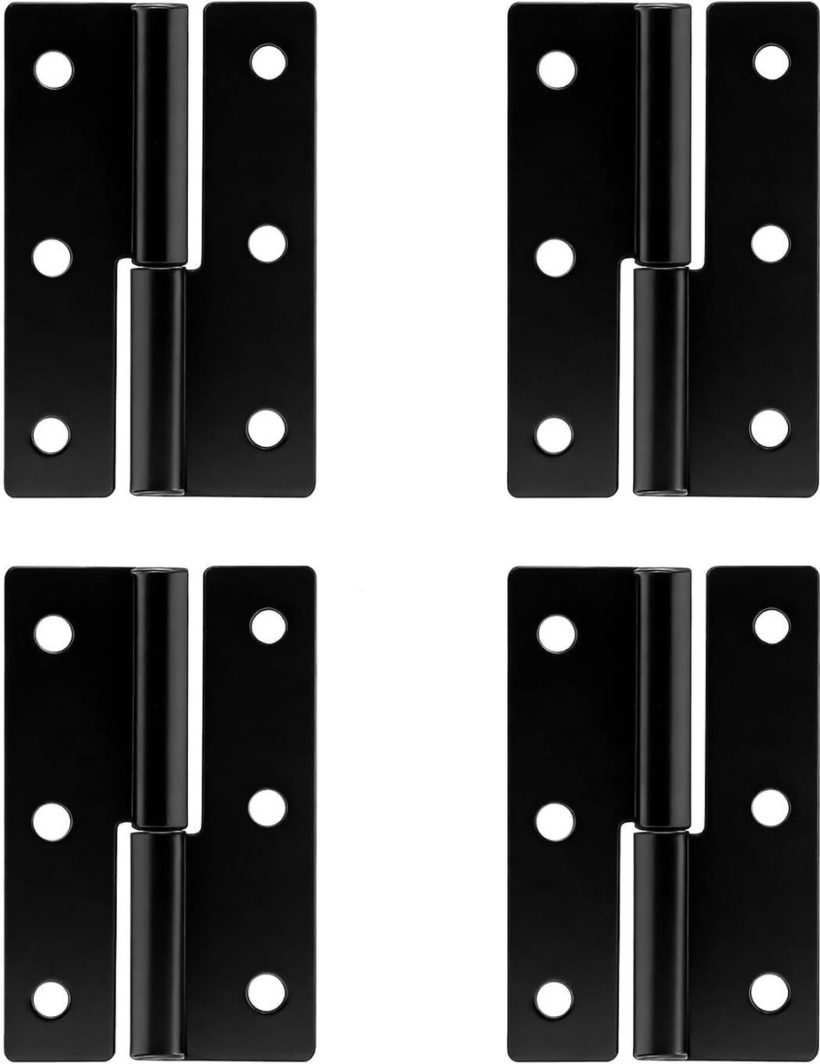 Set van 4 afneembare vouwdeurscharnieren – uitschuifbaar en veelzijdig – 62 x 37 x 1,5 mm – ideaal voor binnen- en buitendeuren, meubels en kasten