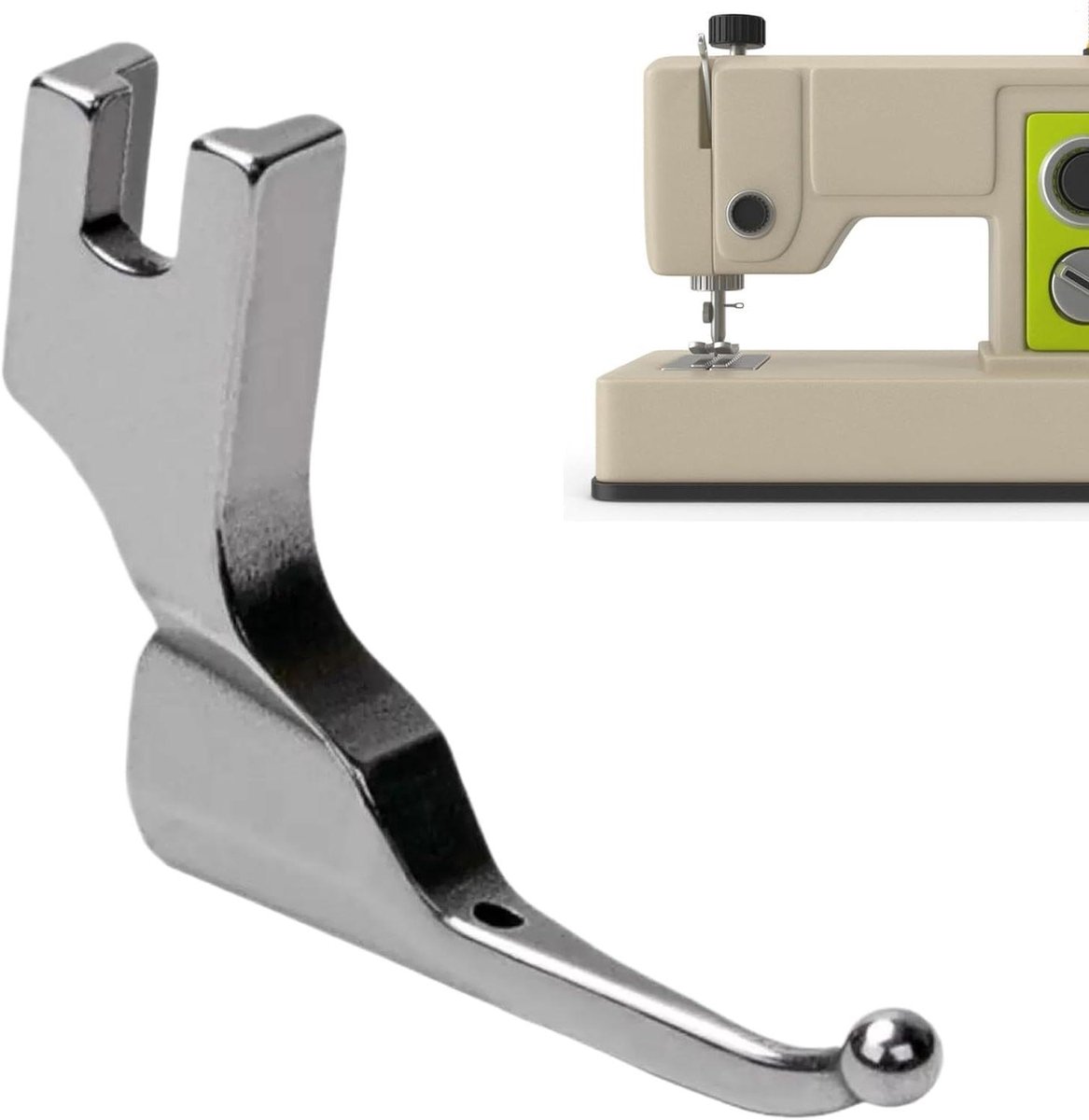 Naaimachine Persvoet - Pailletten Voetje Naaien - Decoratie Bevestigen - Anti-Krul Technologie - 3.4x3x0.6 cm - Zilver