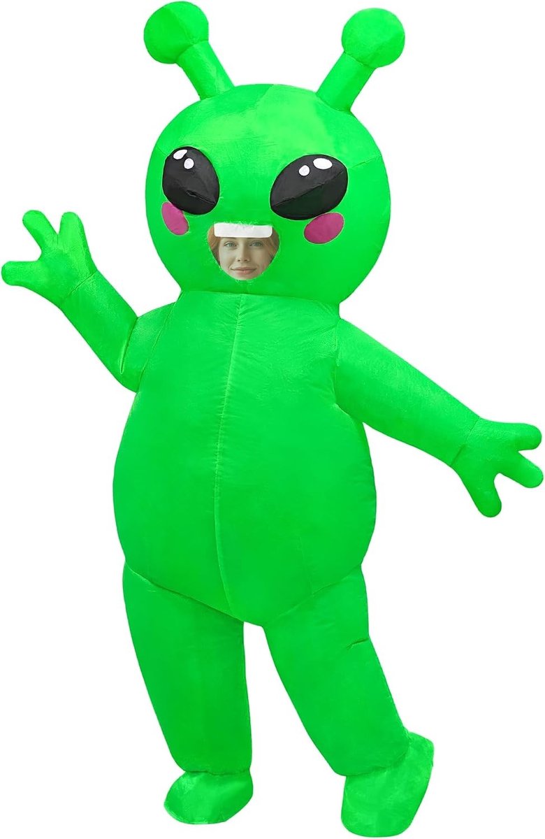 Opblaasbaar Alien Kostuum voor Volwassenen - Grappig Feestoutfit, Halloween Kostuum, Uniek Verkleedidee