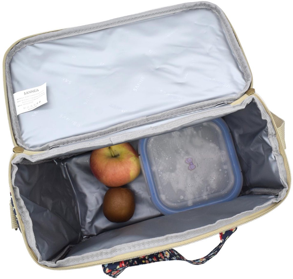 SnelShoppen - Geïsoleerde Lunchtas voor Vrouwen Waterdicht - Bloemrijke Koeltas Lunch Box - Grote Meeneemtas voor Picknicks, Werk en School (11L, A-Zw