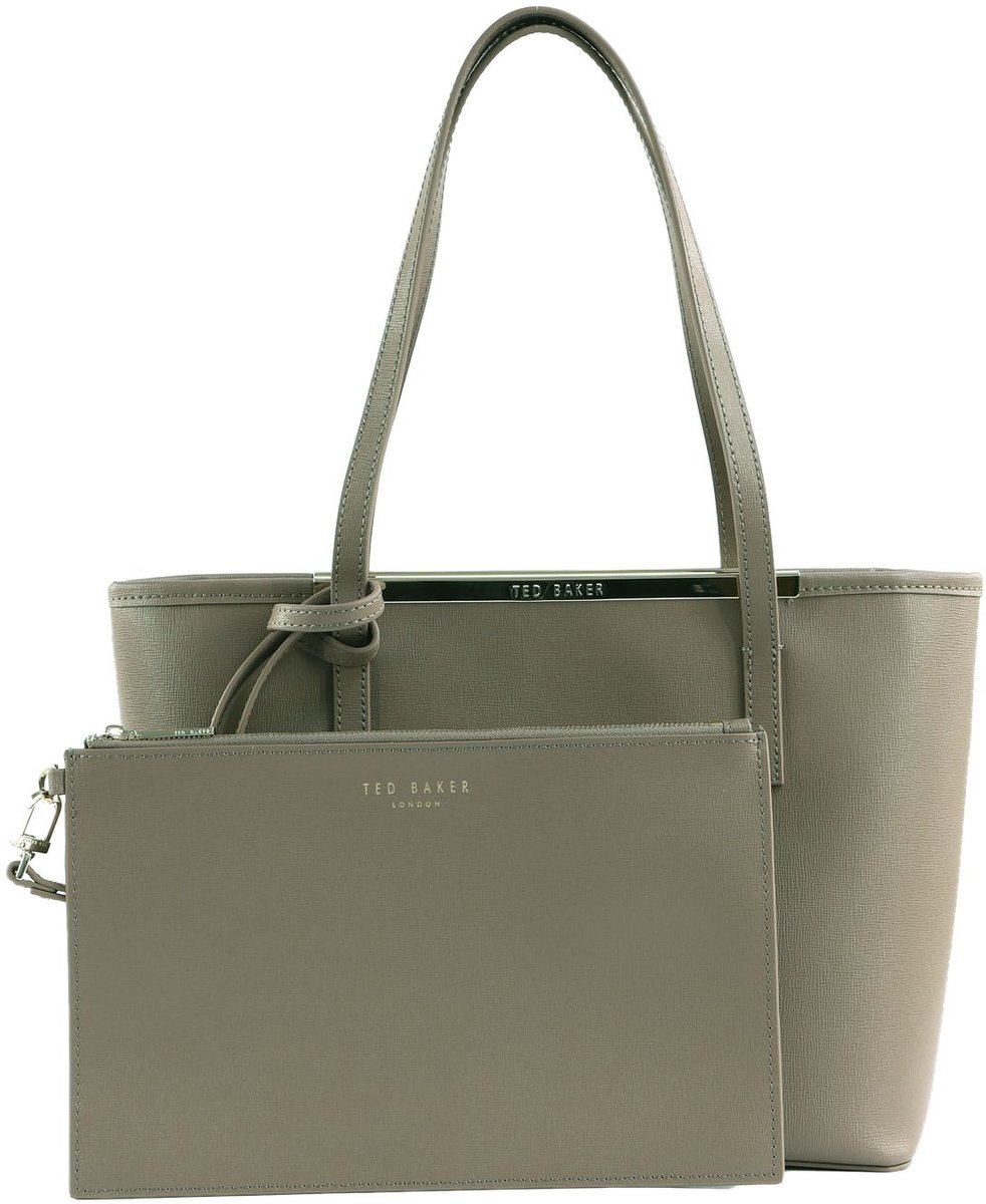 Ted Baker Leren schoudertas Haylez Saffiano Leather Small Shopper Bag Taupe