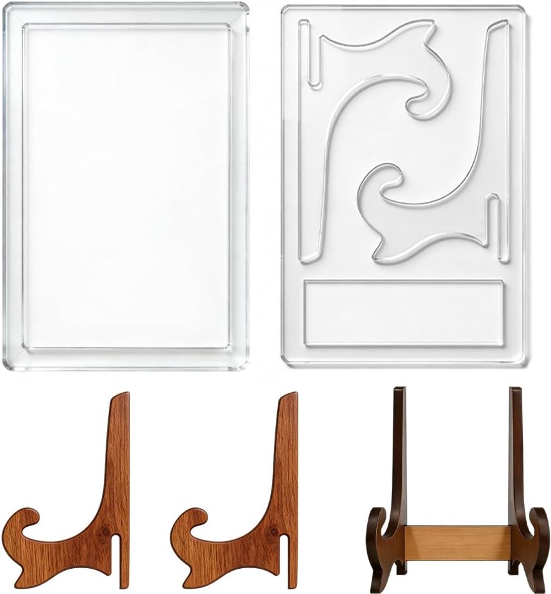 SnelShoppen - 2 Stks Fotolijst Display Stand Acryl Router Template voor Houtbewerking, 5mm Dikke Inlay Template Jig Kit Tracing Stencil Guide Tool voo