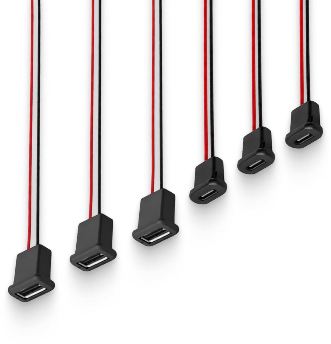 2-Pin USB Bushing - 6 Stuks - Met Kliksluiting - Voor Elektronica Projecten - SnelShoppen