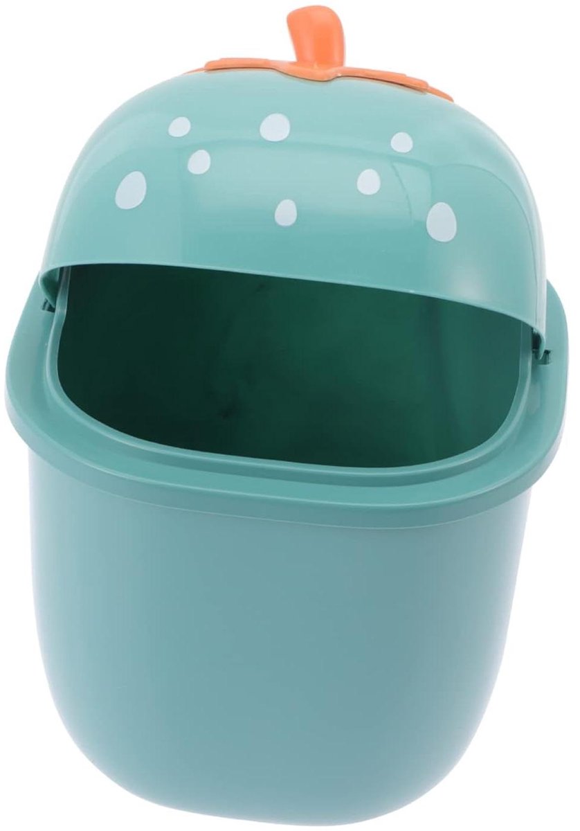 Afvalemmer Met Deksel - Prullenbak Bureau - Kantoor Gebruik - Stijlvolle Tafelafvalbak - 25x16.3cm - Groen