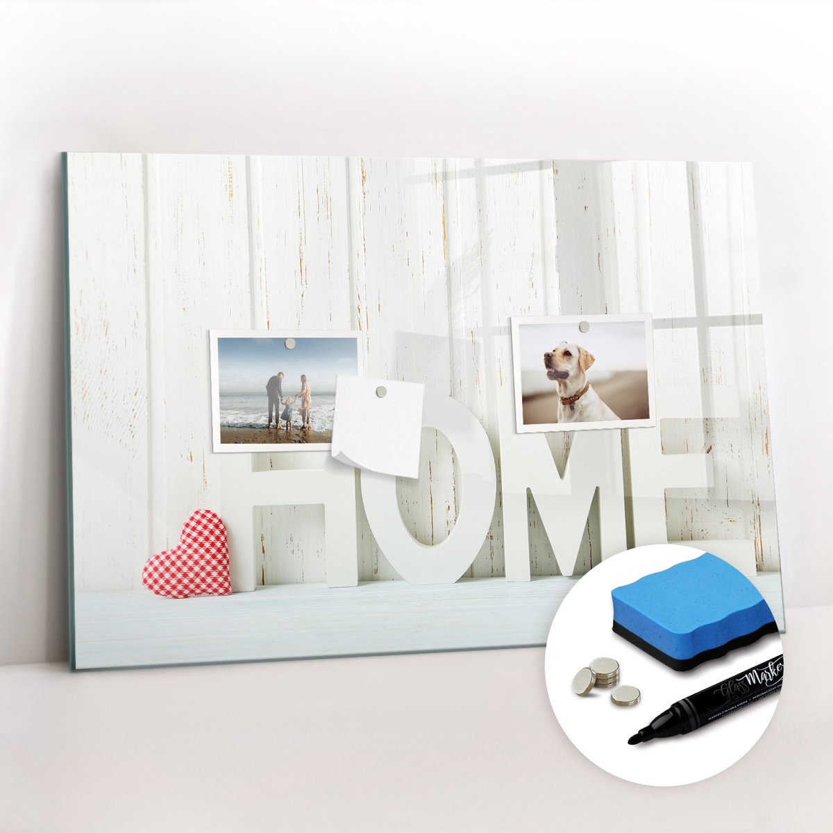Tulup Whitebord - Decoratief huisnaambord - 60 x 40 cm - Wit Memobord Keuken - Gratis 5 Sterke Magneten + Whiteboard Marker & Wisser - Design Memobord - Magneetbord Design - Inspiratiebord Kantoor