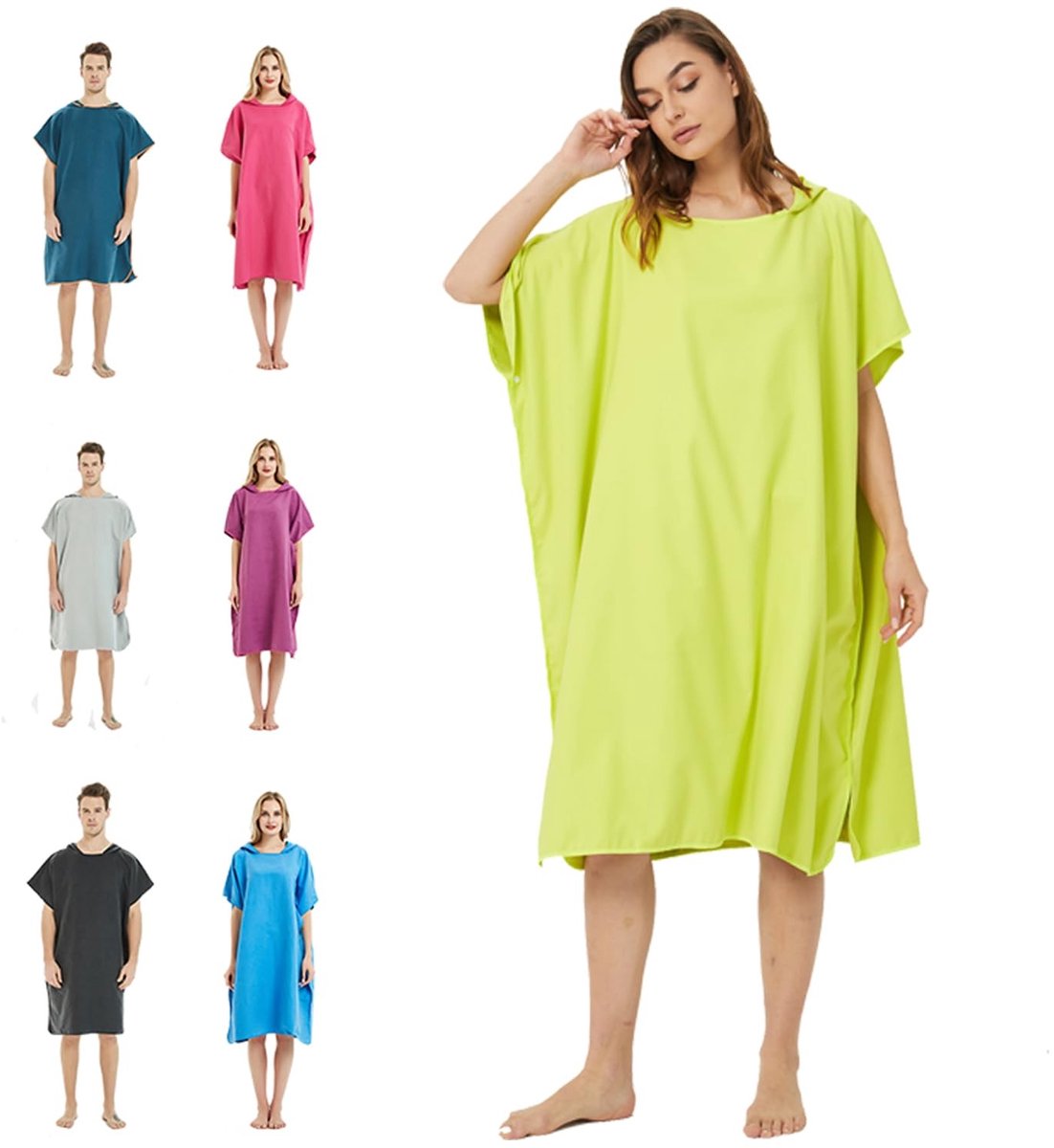 Omgoods - Microvezel Poncho Handdoek met Capuchon voor Wateractiviteiten