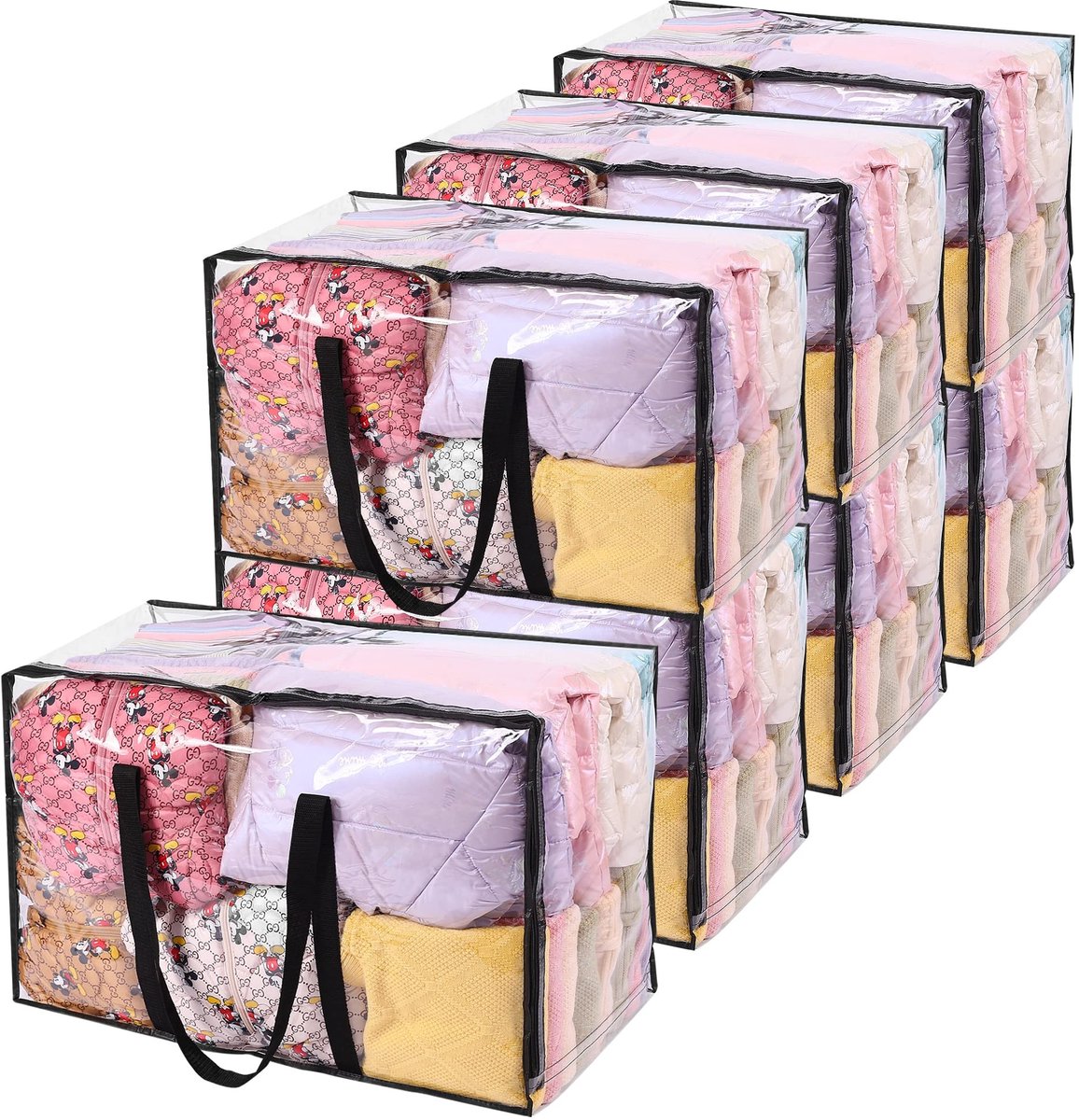 Omgoods - Set van 7 Opbergtassen 110L Transparant met Ritssluiting