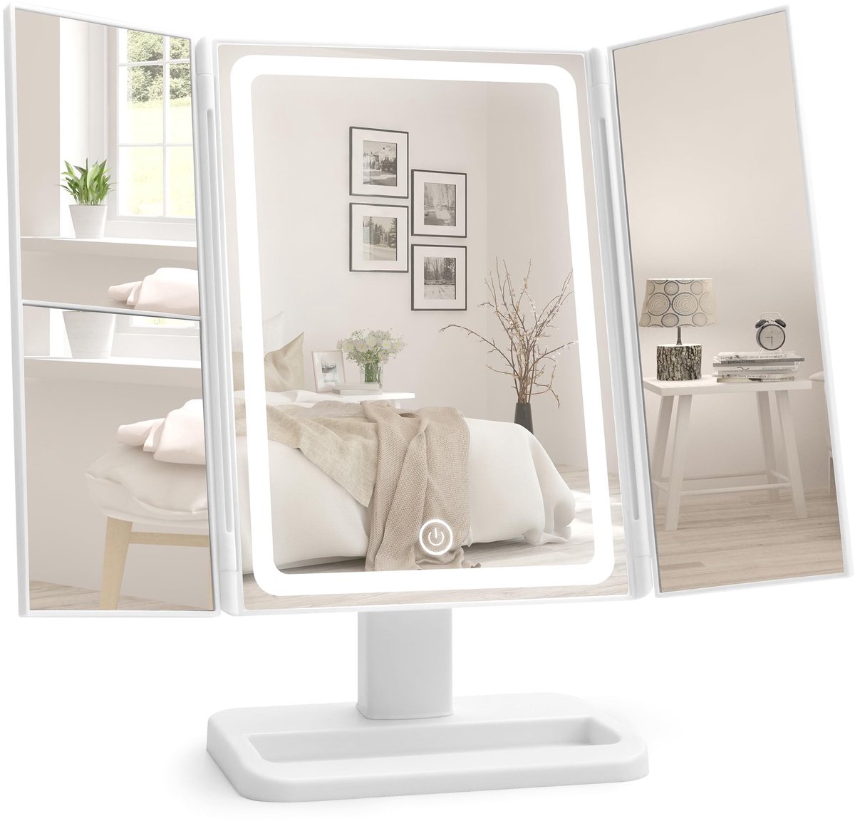 Omgoods - Make-up Spiegel met Verlichting - 1-3x Vergroting en 180° Verstelbaar