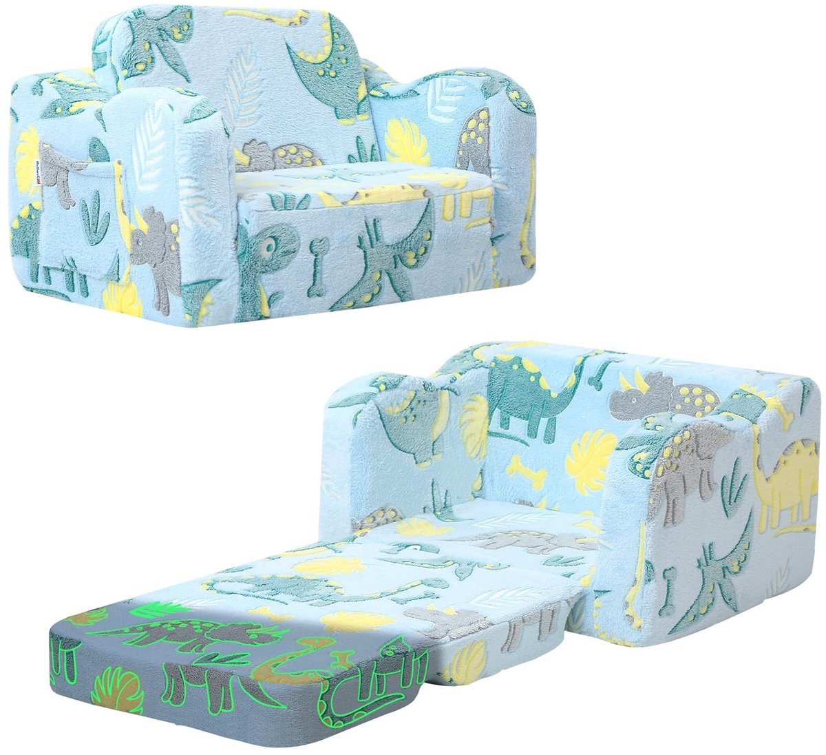 Omgoods - Kinderbank 2-in-1 Vouwbank en Stoel, Blauw