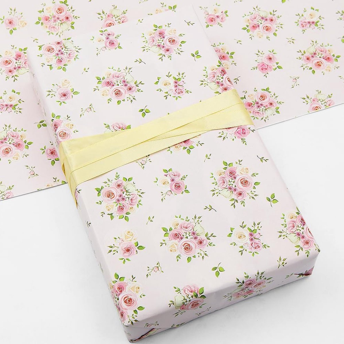 Omgoods - Floral Cadeaupapier en Lint Set voor Verjaardagen en Feestdagen