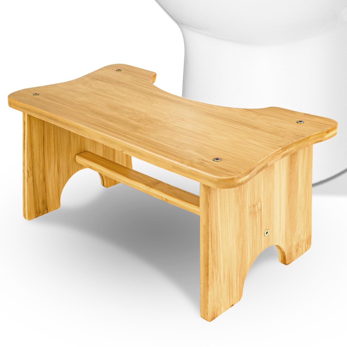 Omgoods - Toilethelpen voor Volwassenen - Natuurlijke Bamboe Poepstoel voor Comfort