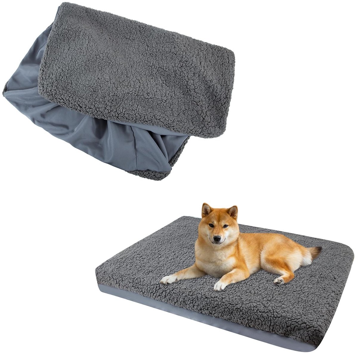 Omgoods- Kussenhoezen Waterdicht - Vervangende Hondenbed - Zachte Pluche - 3-Laags Design - Afneembare Hoes - 76 x 51 x 15 cm