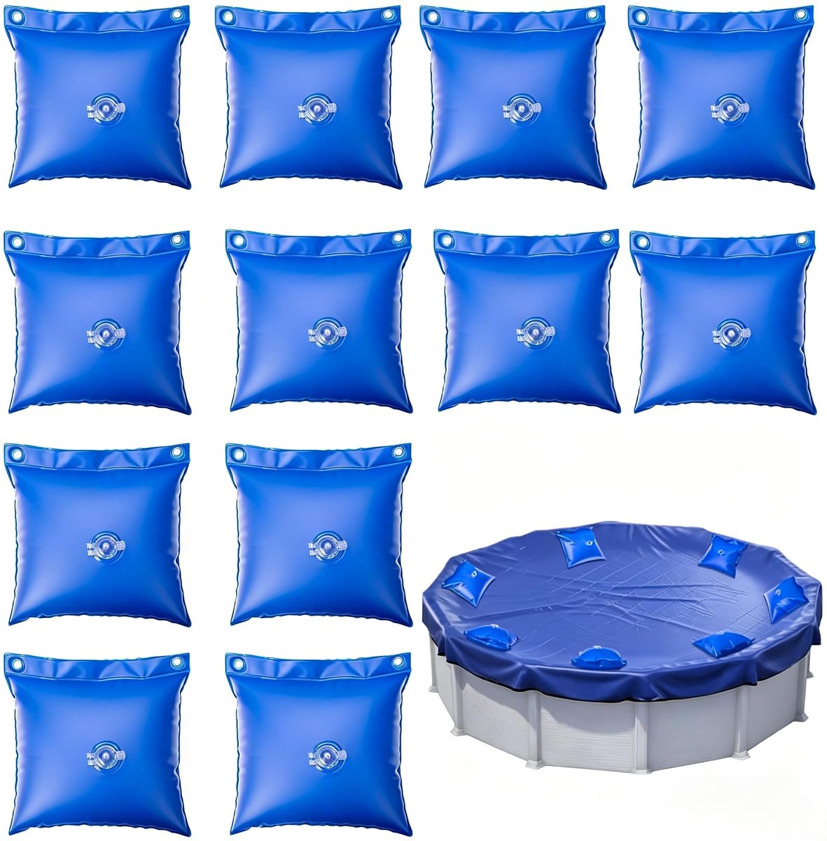 Omgoods - Set van 12 Waterzakken voor Zwembadafdekking