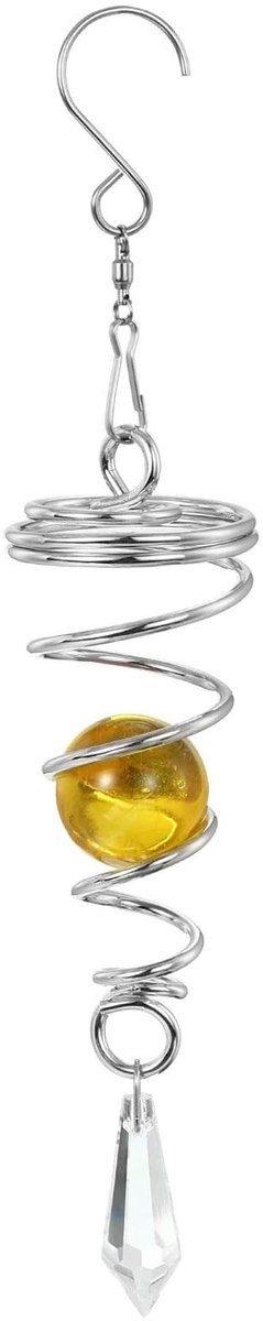 Omgoods - Decoratieve Wind Spinner met Kristallen Bal voor Tuin en Balkon, Geel