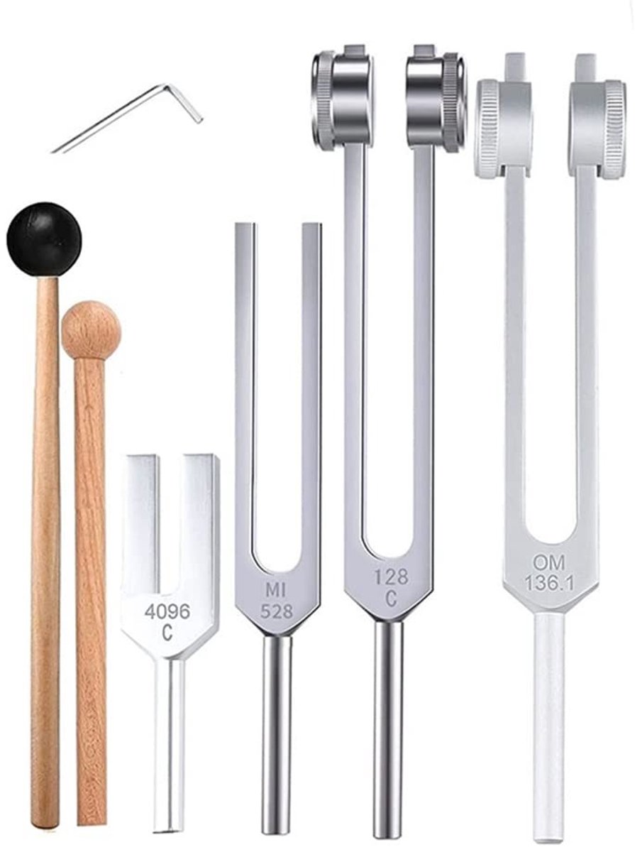Omgoods - Set van 4 Chakra Stemvorken voor Klanktherapie