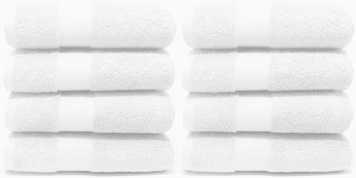 Omgoods - Set van 8 Grote Wasdoeken - Premium Katoen, 550 g/m², Zacht en Duurzaam (50 x 90 cm)