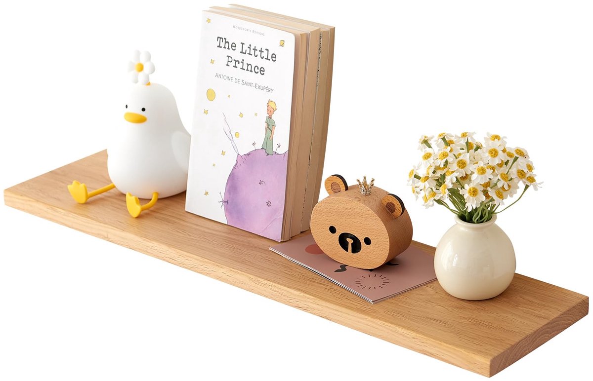 Omgoods- Wandplank Eiken - Zwevende Plank - Massief Houten Plank - Wandmontage - Decoratie - 30 cm