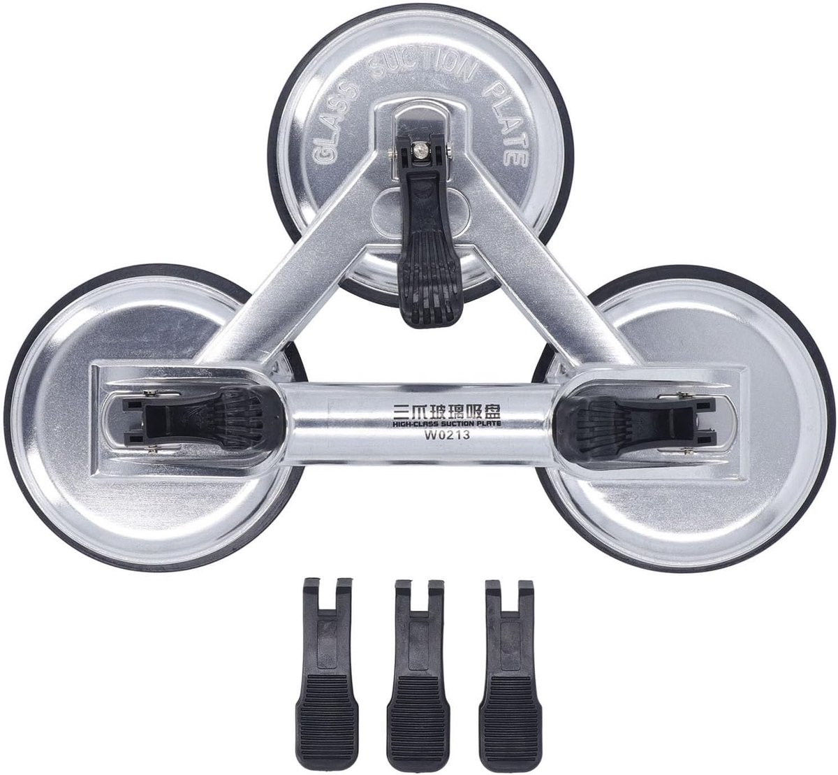 SnelShoppen - Professionele Triple Zuignap Lifter - Ergonomische Lifting Cup voor Glas, Rubber, Aluminium, 150kg Verticaal, 170kg Horizontaal, Ideaal