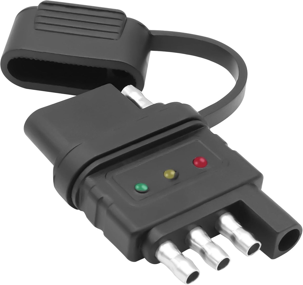 XMSJSIY 4 Way Flat Trailer Wiring Tester Connector 4 Pin Male and Female Trailer Light Tester Plug Adapter Double End - ShopVlot