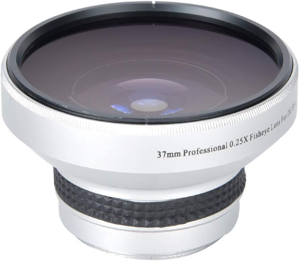 SnelShoppen - Fisheye Lens Zilver 37mm 0.25x Super Fisheye Extra Lens voor 37mm Camera Lenzen - Hoge Kwaliteit Aluminium