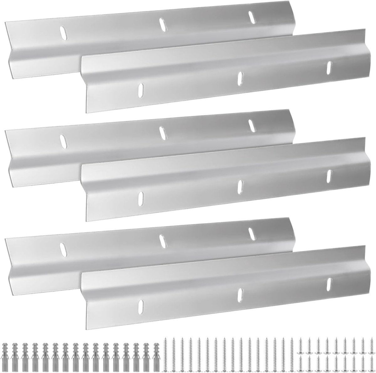 SnelShoppen - Pack van 6 Z Klemmen voor Ophangen, 30 cm Franse Cleat Hangrail met Schroeven, Interlocking Wandsteunen voor Foto's, Spiegels, Kunstwerk