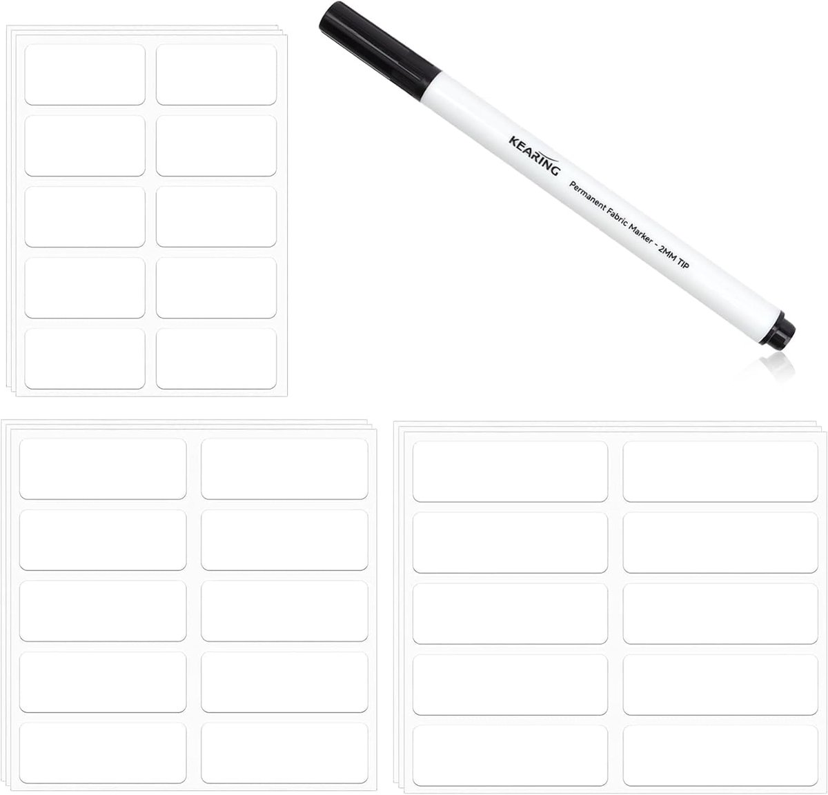 Zelfklevende kledinglabels pack van 90 - 3 maten (30/45/50mm) - machinewasbaar - eenvoudig te labelen - ShopVlot