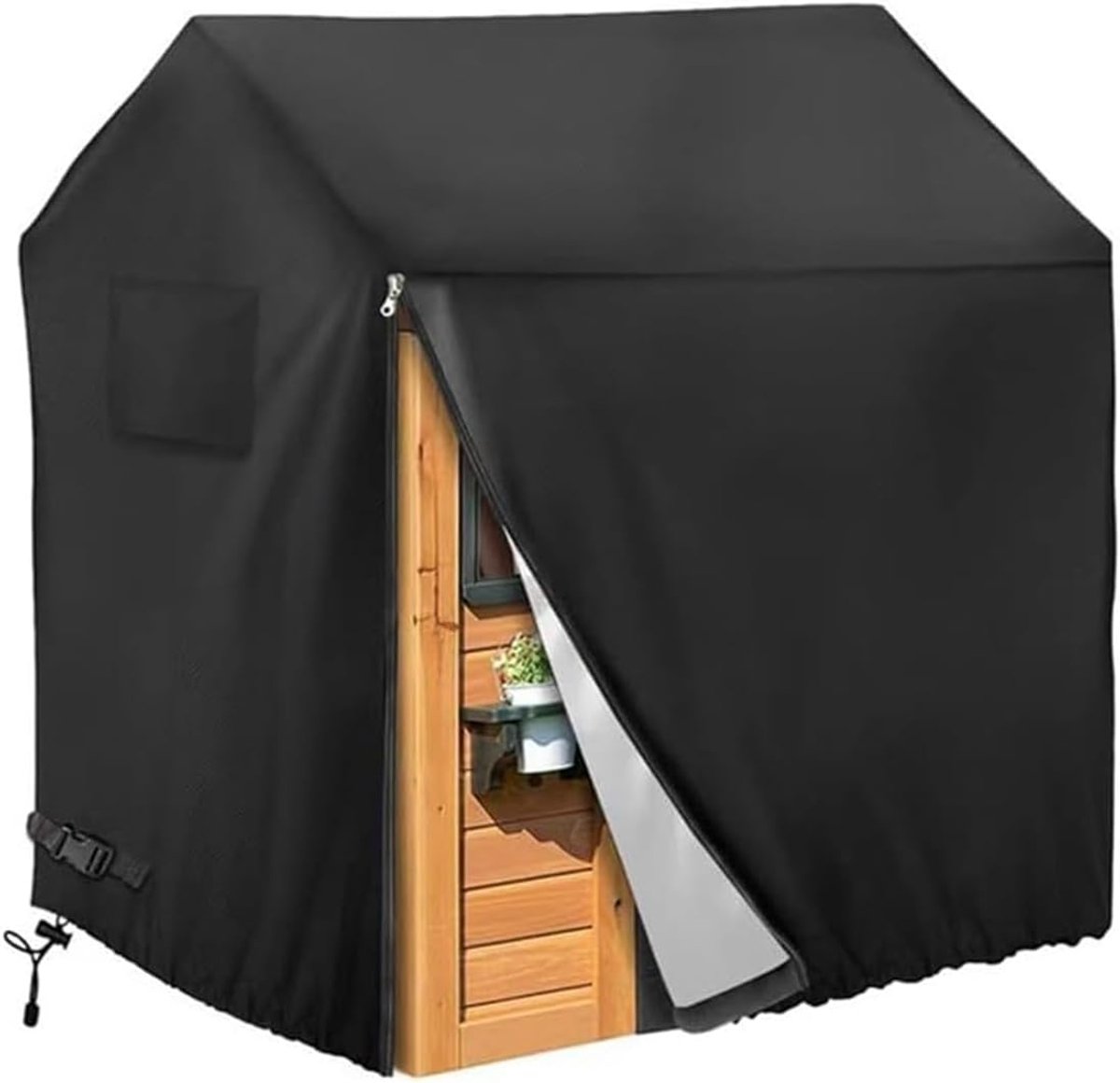 SnelShoppen - Waterproof 210D Buiten Tarpaulin Beschermhoes Waterdicht Zonbescherming 110 x 120 x 140 cm voor Tuin, Speelhuis, Camping, Buitenactivite