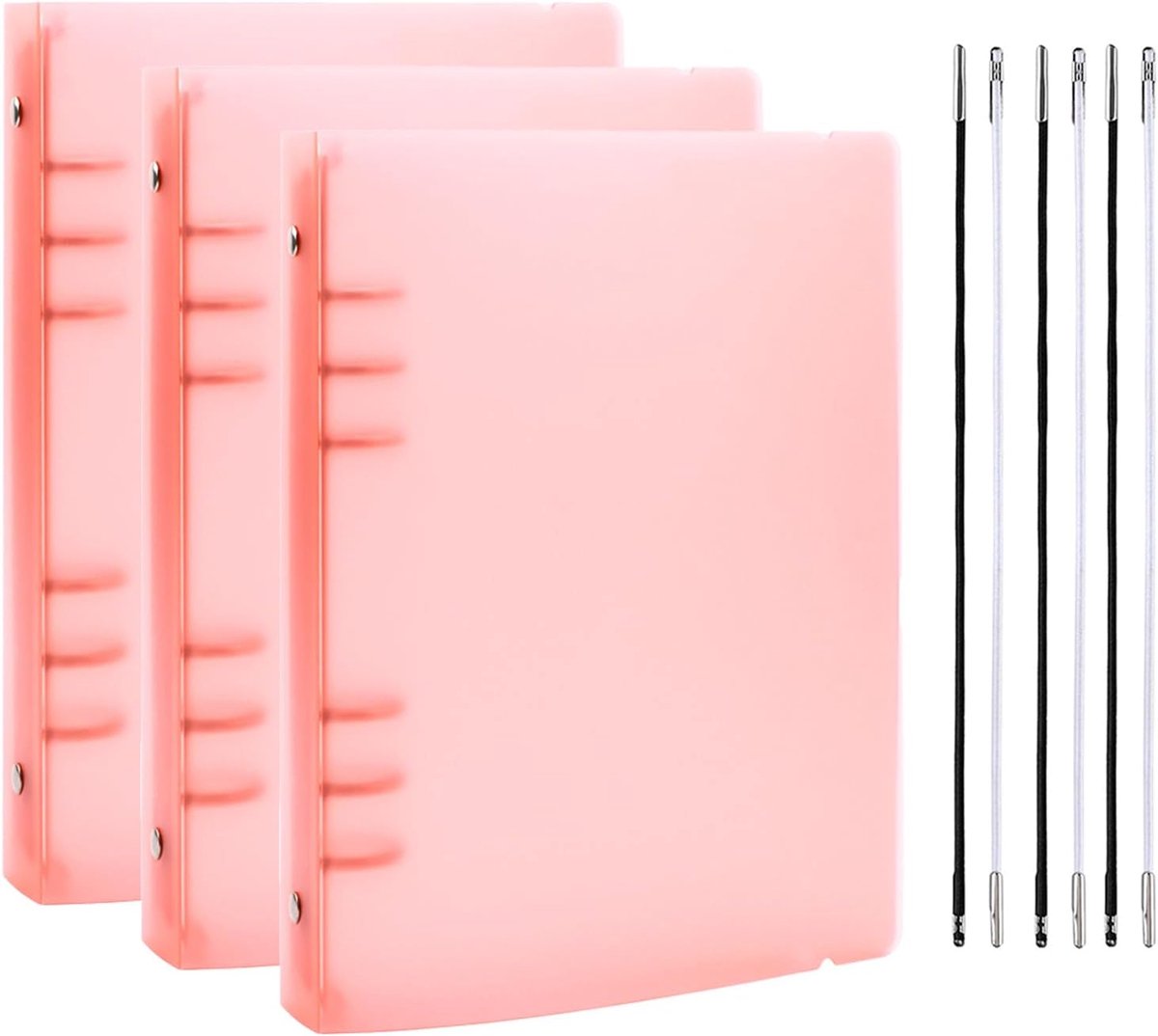 BAOFALI 3Pcs/Set A5 6 Ring Binder Cover Clean Transparent Soft PVC for Refillable Notebook Shell with Matte - ShopVlot