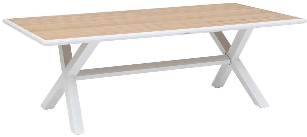 Tuintafel voor 8 personen van aluminium en eucalyptus AXIOME