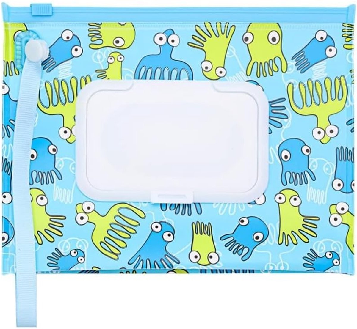 SnelShoppen - Tissue Box Baby Wet Wipe Pouch Herbruikbare Natdoekjes Tas Met Snap-Strap Schattige Flip Cover Ideaal Voor Kinderwagens Buiten Activitei