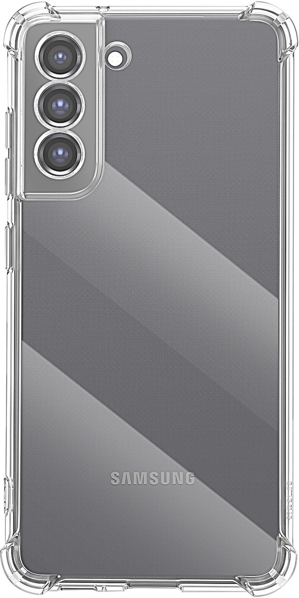 Mayaxess, Siliconen Hoesje Geschikt voor Samsung Galaxy S21 FE met Versterkte Schokbestendige Hoeken, Transparant