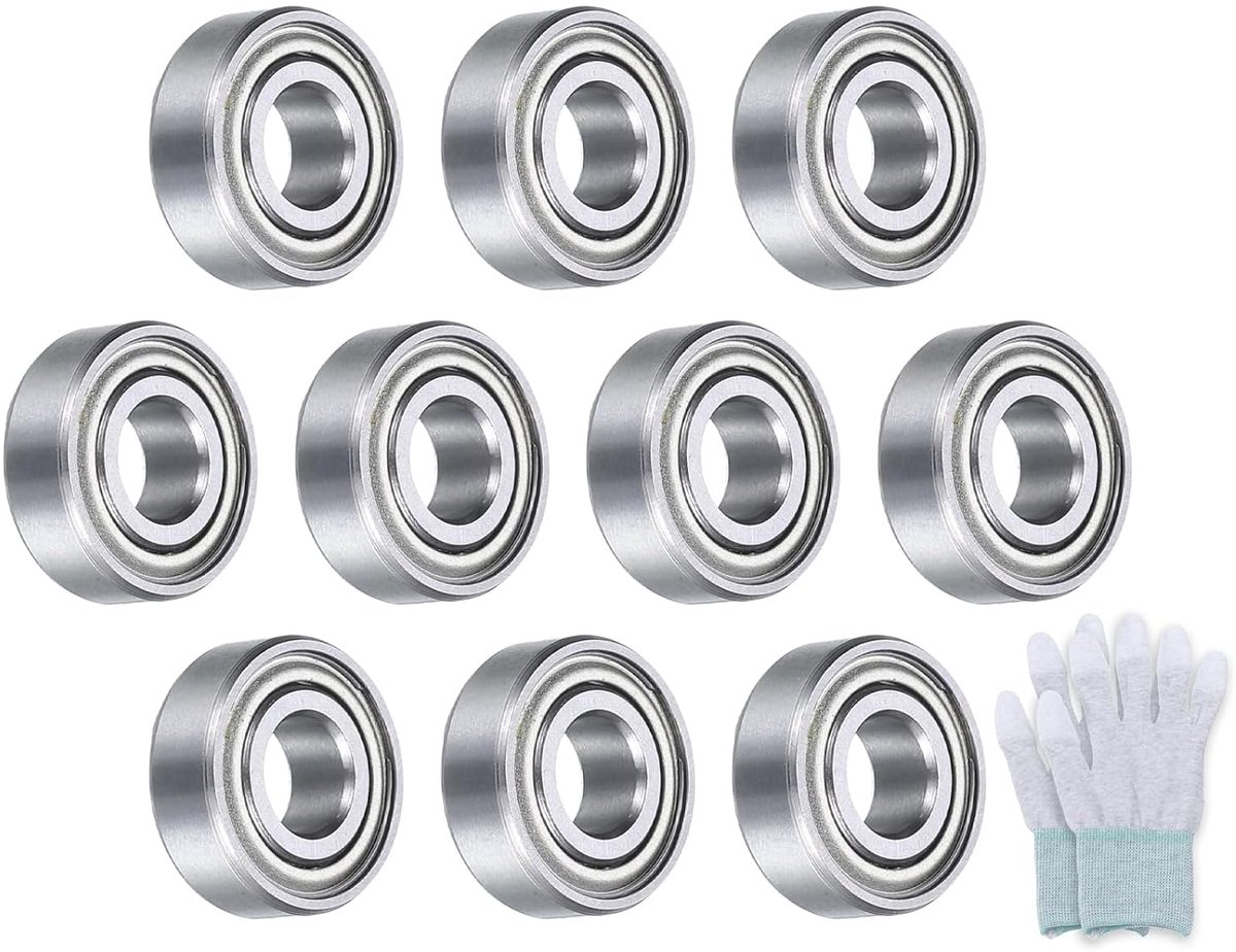 SnelShoppen 10 Stuks Kogellagers voor Skateboard met Carbonvezel Handschoenen Dubbel Afgedicht 5 mm Binnenmaat 12 mm Buitenmaat 4 mm Dikte Hoog
