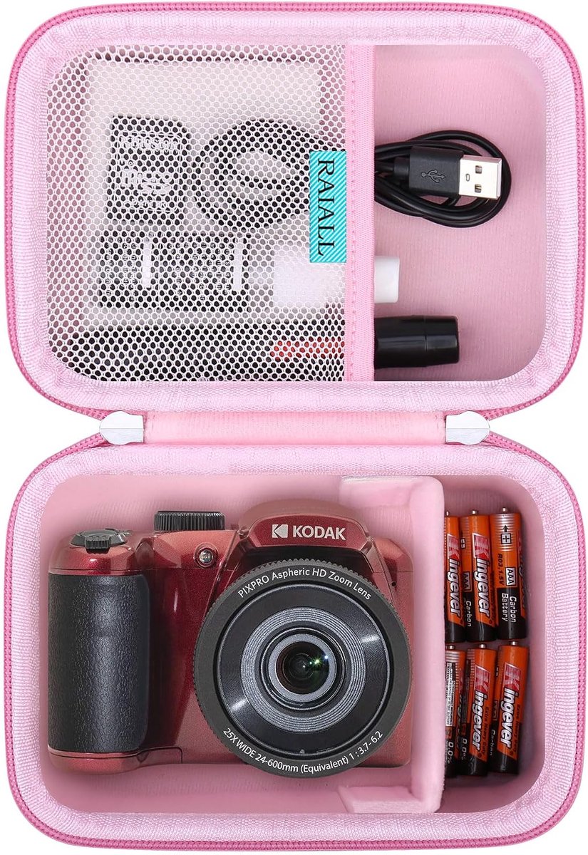 SnelShoppen - Hard Camera Case voor Digitale Camera, Beschermende Opbergtas voor Vlogs, Roze, Perfecte Pasvorm voor KODAK PIXPRO AZ405/AZ425/AZ255/AZ4