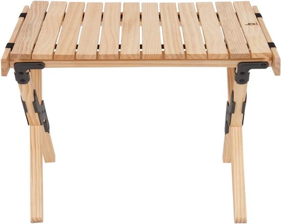 Bijzettafel Opvouwbaar - Outdoor Tafel - Kamperen Tuin - Oprolbaar Tafelblad - 20 x 14 x 55 cm - Houtkleur — afbeelding 3