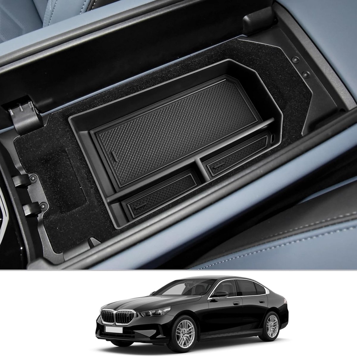 CDEFG Compatible with BMW 5 Series G60 i5 2023 2024 2025 Center Console Organizer Armrest Storage Box Car Center - ShopVlot