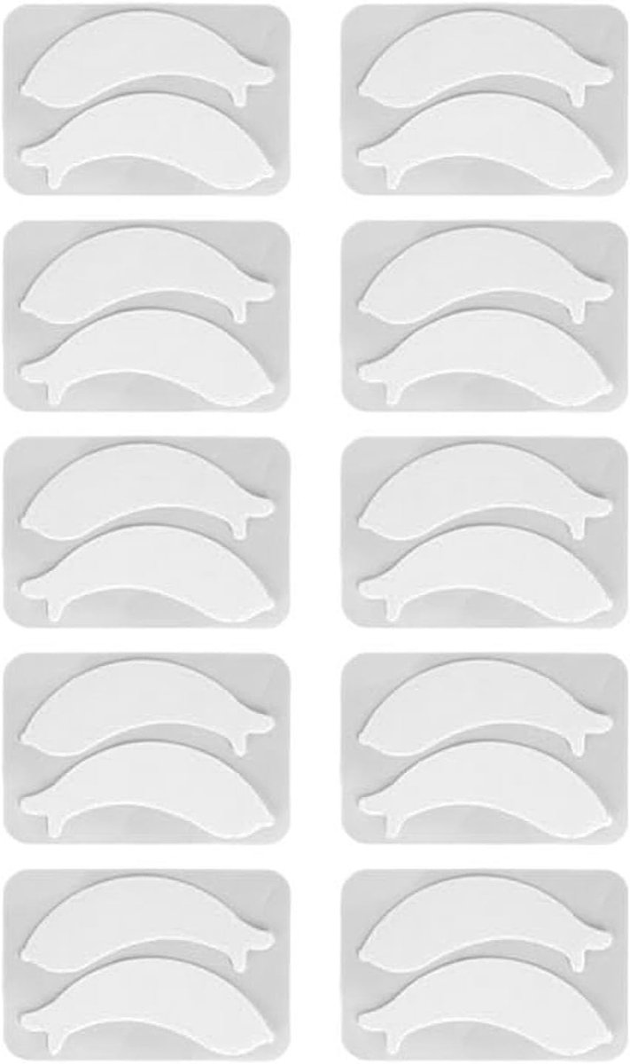 SnelShoppen - 10 Paar Wimperextensions Patches, Herbruikbare Silicone Onder-Oog Patches voor Wimperextensions, Wit, Hygiënisch, Zacht en Flexibel